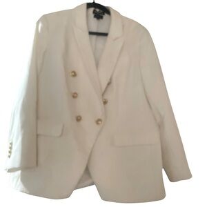White Express Double Breasted Blazer with Gold Buttons, Size XL